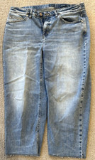 J. JILLStraight Leg Crop Jeans Women's 16 Petite Blue Elastic Waist Denim