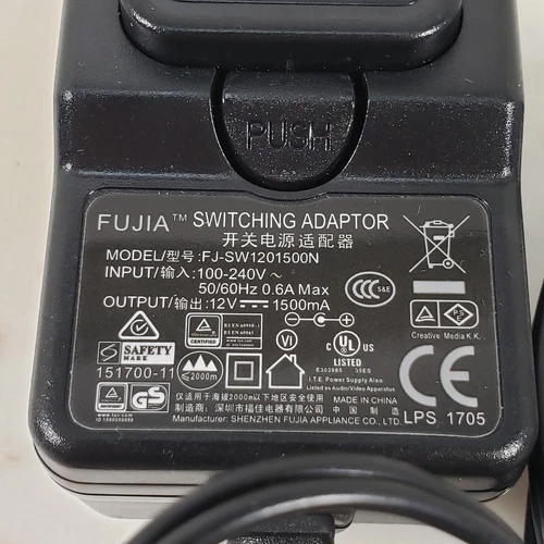 Fujia FJ-SW1201500N スイッチング アダプター 12V 1500mA テスト済み - 画像3/5
