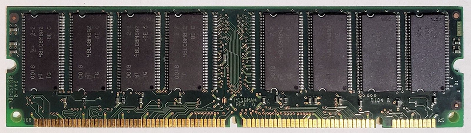 MT18LSDT1672AG-10EC7 MICRON 128MB SDRAM 100MHZ PC100 168 PIN ECC DIMM