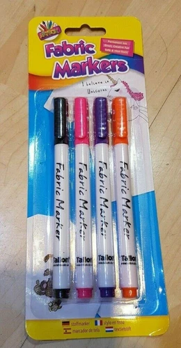 Permanent Fabric T Shirt Clothes Dye Slim Marker Pens Erase Easy Tips 4 Colours - Picture 18 of 23