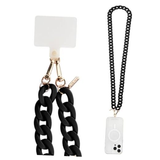 Crossbody Phone Lanyard/Chain [Works with All Phones] Hands-Free Cell Black