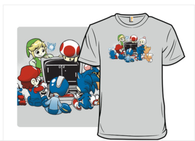 T-Shirt- NEW MENS NWT RETRO GAMER 90s 80s sonic knuckles mega man mario Zelda