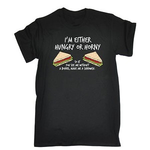 Im Either Hungry Or Horny Make Me A Sandwich T Shirt Humour Funny Birthday Gift Ebay