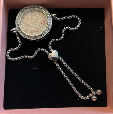 Bermuda Pink Sand Silver Rhinestone Adjustable Bolero Bracelet