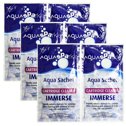6 x AquaSparkle Immerse Hot tub Filter Cleaner Sachets Spa Brite