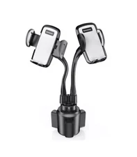 Sopownic Dual Phone Holder for Car Cup Holder Long Flexible Neck 360° Rotatable