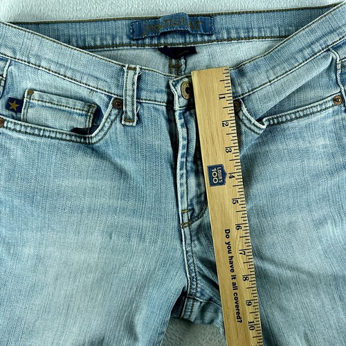Jeanstar Women Jeans Blue Tag Size 8 (28x30) Low Rise Flared Stretch Denim - Picture 9 of 15