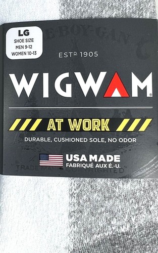 WIGWAM 3-PAIRS QUARTER AT WORK SOCKS COTTON BLEND WHITE SZ LG (MEN'S 9-12 SHOE) - Picture 6 of 7
