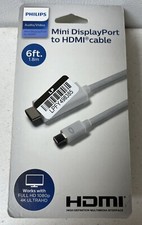 Philips 6' Mini DisplayPort to HDMI Cable - White NIB
