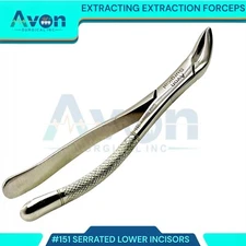 DENTAL TOOTH EXTRACTING FORCEPS #151 WITH SERRATED JAW DENTAL INSTRUMENT GERMAN