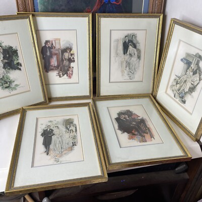 VINTAGE 1909 COLORED *TWO LOVERS* PRINT SET HOWARD CHANDLER CHRISTY