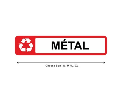 Aufkleber Schild RECYCLING METALL Sortiermülleimer 10cm(S) - 30cm(XL) Sticker