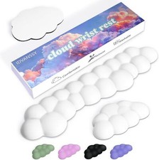 White Cloud Wrist Rest for Keyboard and Mouse, Ergonomic Memory Foam Wrist Su...