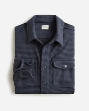  98 NWT J. Crew Charcoal houndstooth ck L Seaboard Soft Knit Poly blend shirt