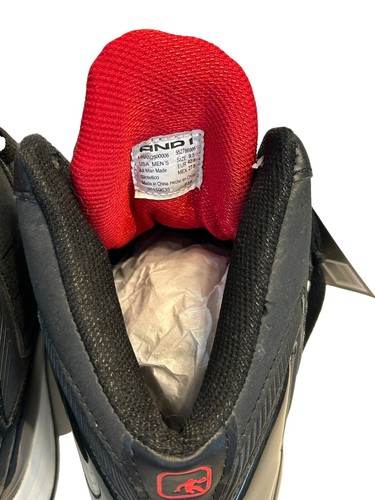NEW MEN'S 9.5 AND1 ATHLETIC BLACK w/ WHITE TRIM SHOES & LACES CLOSURE - Picture 10 of 18