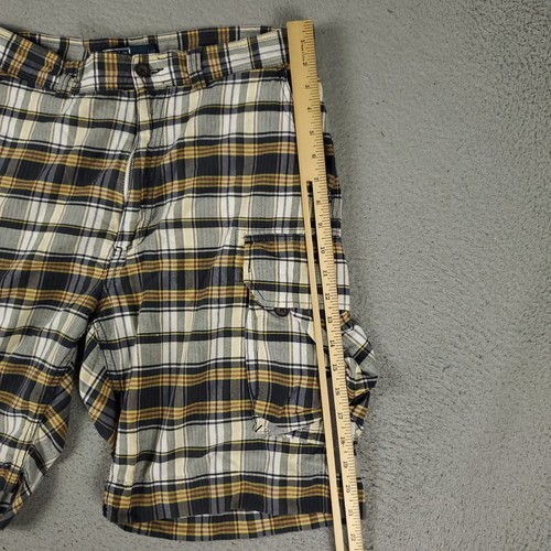 Ralph Lauren Cargo Shorts Mens 32 Blue Yellow Plaid Outdoors Hiking Camping * - Picture 6 of 10