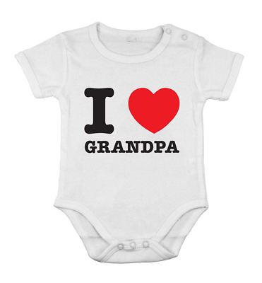 Ich liebe Opa lustige Geschenkidee für Neugeborene Baby Body Kleidung kurzärmlig