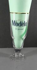 MODELO ESPECIAL 8" BEER PINT DRINKING GLASS 🧉 GOLD RIM BARWARE MANCAVE USA NEW