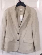 Target A New Day Linen Blend Blazer Jacket Natural Size M New