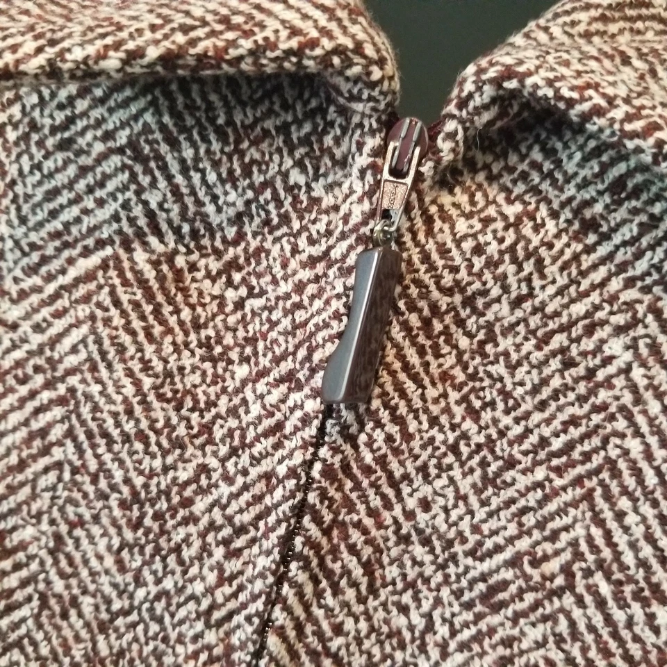 Dana Buchman Womens Full Zip Wool Blend Jacket Textured Red/Red Made in Italy - Image 4 of 4