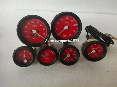 Smiths Kit- Elec Temp ch Oil Fuel Volt Gauge 180-0MPH Speedo + 0