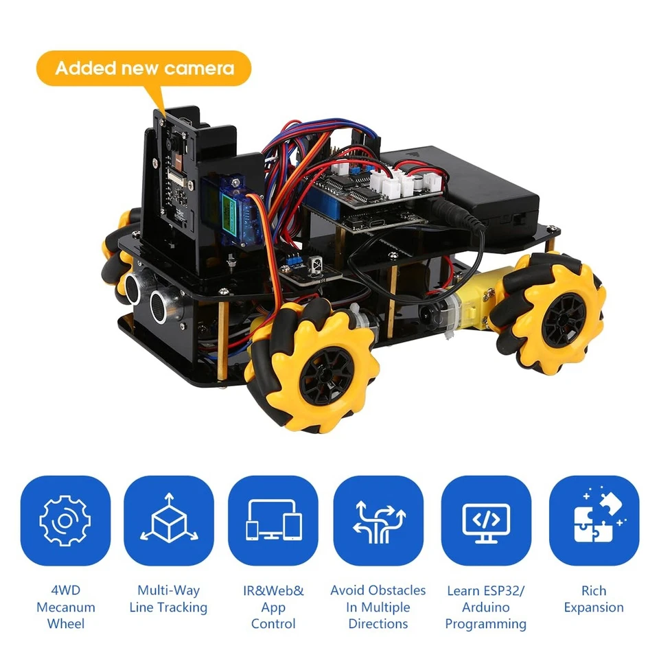 Smart Robot Car Kit, 4WD Remote Control Car Compatible with Arduino IDE, Elec... - Image 3 of 4