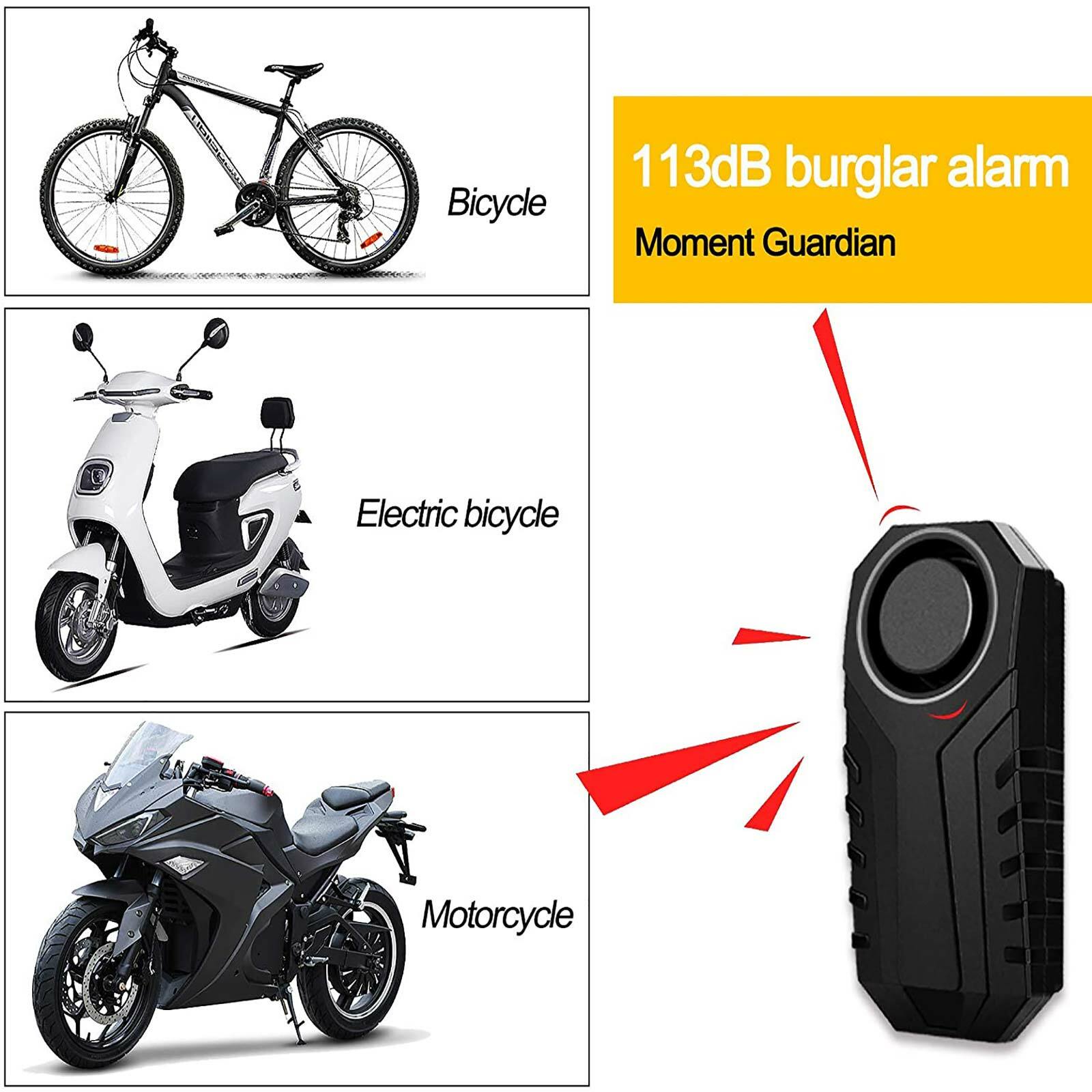 Vibration Motorcycle Bicycle Alarm Waterproof Vehicle Security Alarm System 1pk