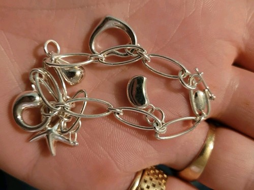 Tiffany & Co. Elsa Peretti 5 Charm Necklace & Matching Bracelet Sterling Silver. - Picture 8 of 21