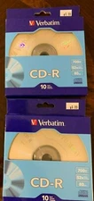 Verbatim CD-R 700MB 80 Minute 52x Recordable Compact Disc 10 Pack New Free Ship