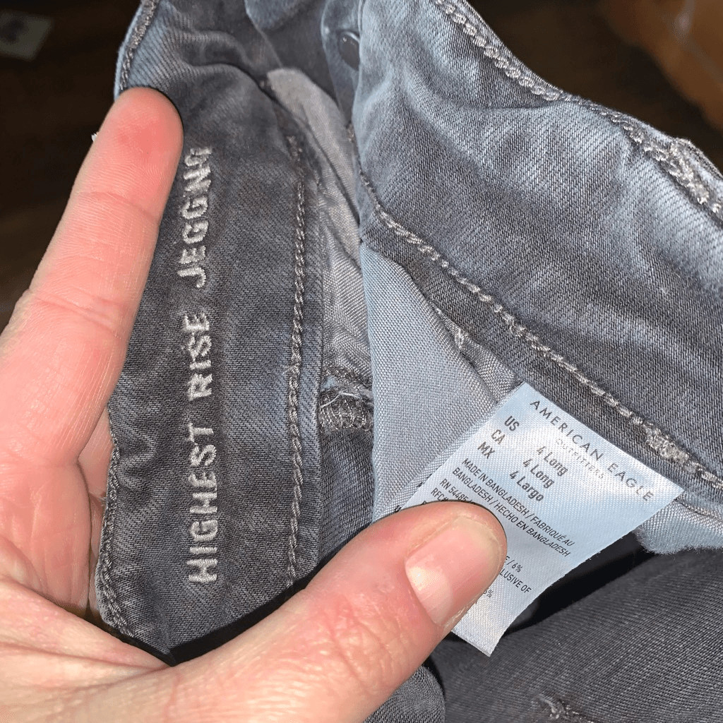 American Eagle gray multi button highest rise 4 l… - image 3