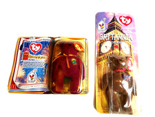 McDonalds 1999 TY The Bear Millennium And Britannia Beanie Baby Plush Sealed New
