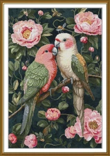 Counted cross stitch kit DIY unprinted canvas Colorful parrots embroidery hand