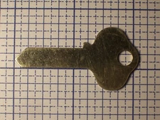 Vintage Flat Steel Key Trunk Padlock Antique Lock Box Desk Cabinet Key Blank