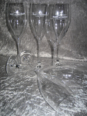 6 x Moet&Chandon Sektglas Logo Champagnerglas Flute Eiche 0,1l