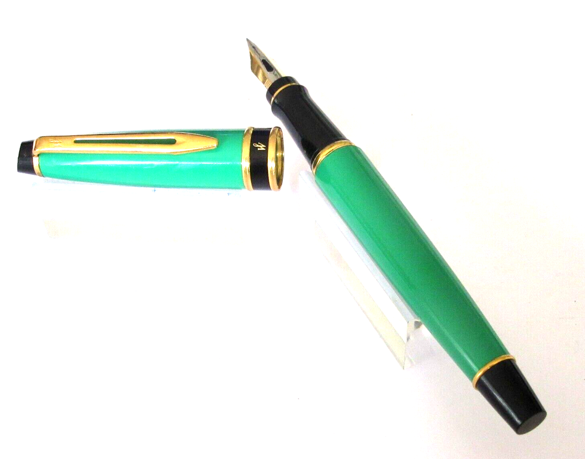 Stylo Plume Waterman Expert 1 En Résine Verte - Occasion En Parfait état, Recharge Incluse