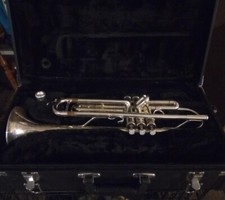 Silver Trumpet, case, mouthpiece