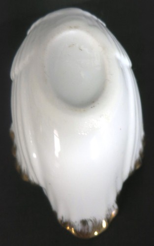 VINTAGE PORCELAIN SWAN OPEN SALT WHITE W/ GOLD TRIM - Picture 4 of 4