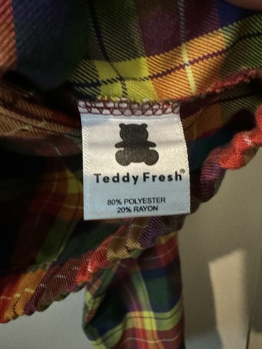 Teddy Fresh Women's Plaid Cropped Jacket Full Zip Rainbow Multicolor EUC Size XL - Picture 5 of 5