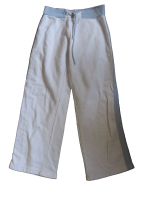 Womens Bermuda Jogging Capri Casual Pants Blue White Identic Size S