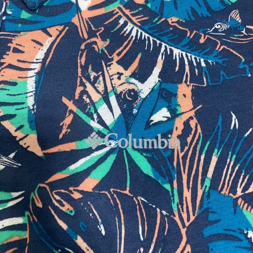 Columbia Thistletown Hills Polo Shirt Mens 2XT Multicolor Short Sleeve Tropical - Picture 3 of 11