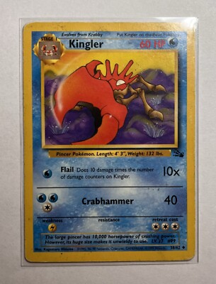 Kingler base set 38/62 Fossil Uncommon Pokemon Vintage Card WOTC LP | eBay