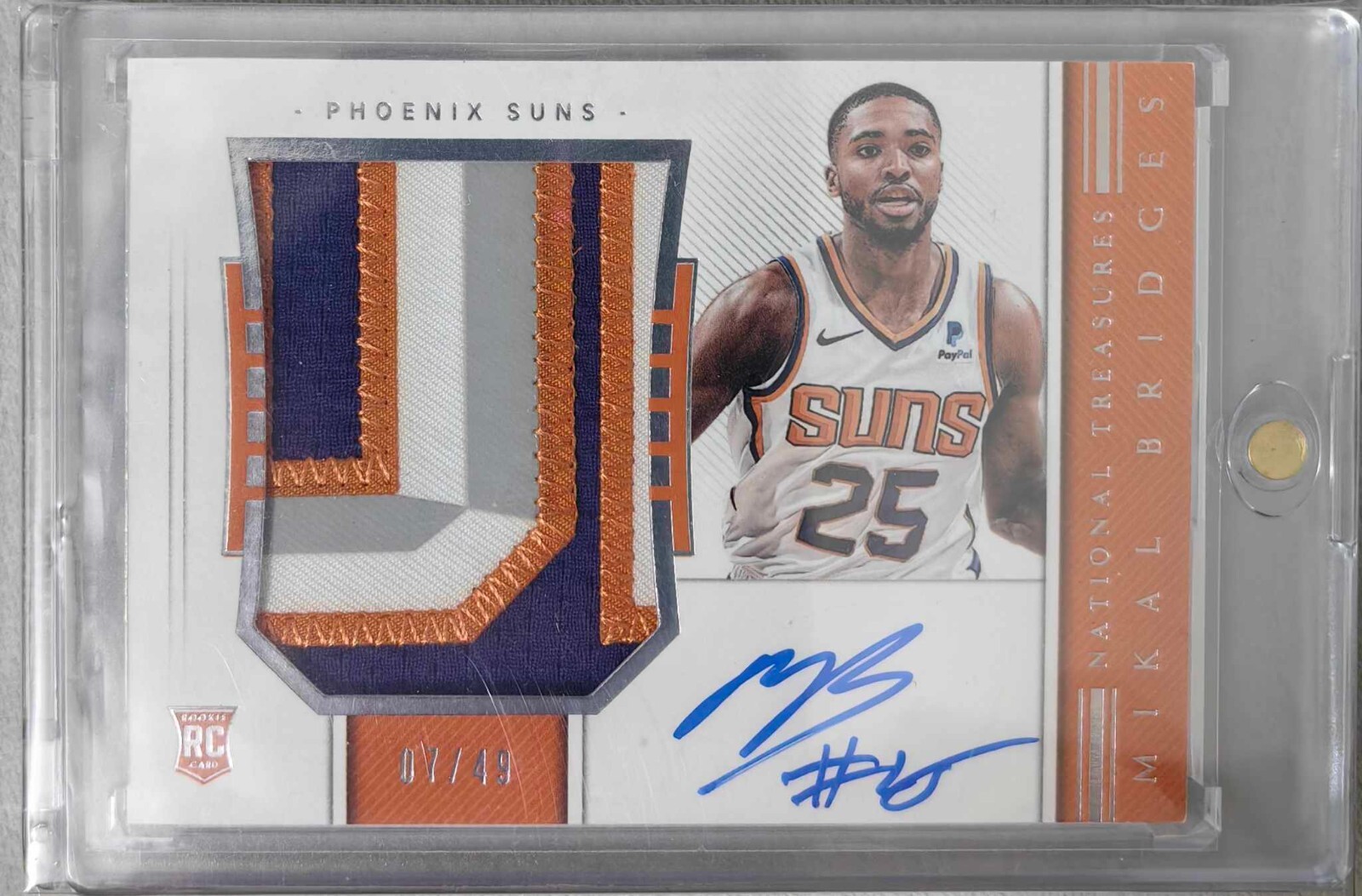 2018-19 National Treasures Mikal Bridges Rookie Patch Auto 07/49 #119