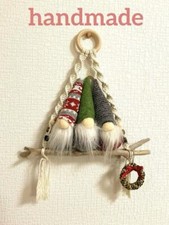 Christmas Ornament Wall Hanging Handmade Driftwood Gnome Dwarf