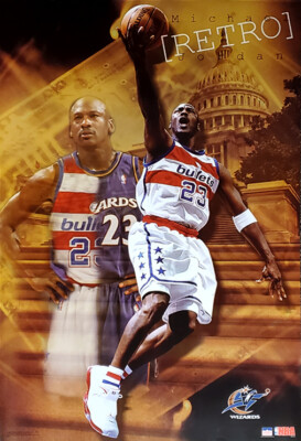 MICHAEL JORDAN Washington Wizards BULLETS RETRO 2003 22x34 Wall POSTER | eBay