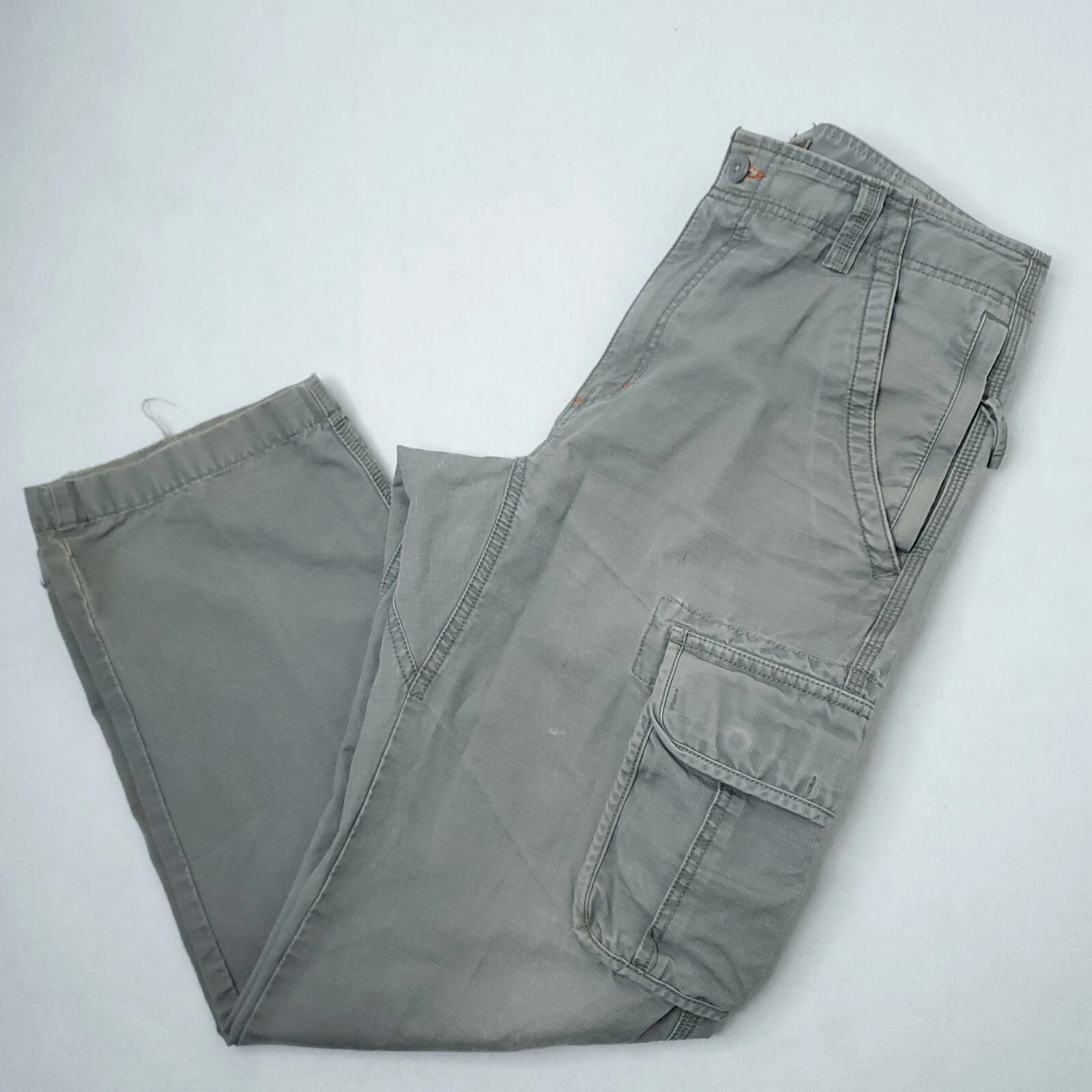 LL Bean Allagash Cargo Pants Mens 30x30 Gray Natural Fit Outdoors Hiking Ripstop