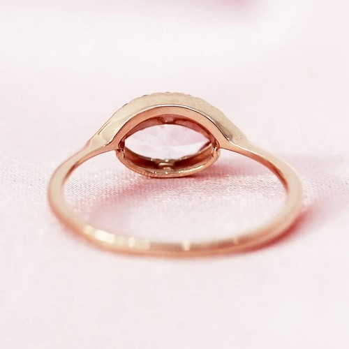 Marquise & Round 0.56CT Lab Grown Diamond Women's Eye Design Ring 10K Rose Gold - Picture 5 of 8