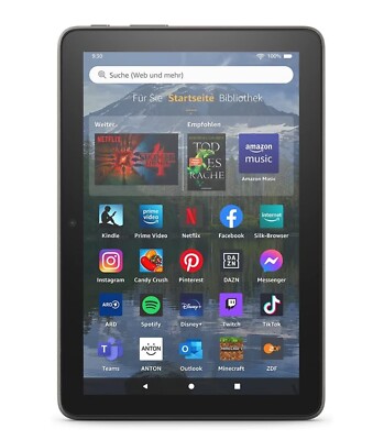 Amazon Fire HD 8 Plus Tablet 8 Zoll HD, 32 GB, 3 GB RAM, grau, mit Werbung