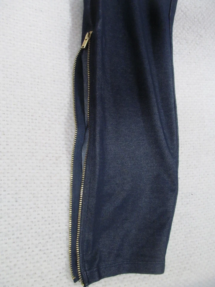 Pantalones ajustados para mujer Miley Cyrus Jeggings XL dorados con cremallera elástica denim Y2K Foto 3 de 4