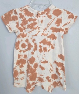 Grayson Mini Baby Tie Dye Romper 3-6 Months Brown Cream Short Sleeve Snap...