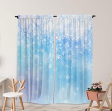 42x84 Frozen Winter Wonderland Curtains 2 Panels